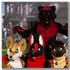 Eurofurence 2014 fursuit photoshoot. Preview picture of Blackymoon, Aurum, Hakan Wolf, …